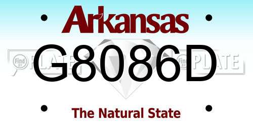 G8086D Arkansas License Plate