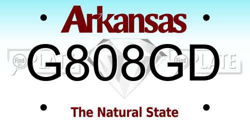 G808GD Arkansas License Plate