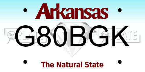G80BGK Arkansas License Plate