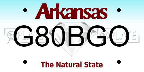 G80BGO Arkansas License Plate