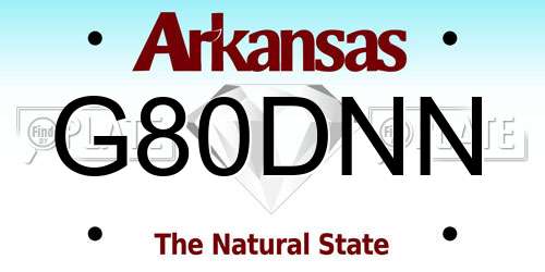 G80DNN Arkansas License Plate
