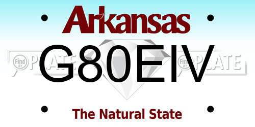 G80EIV Arkansas License Plate