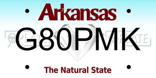 G80PMK Arkansas License Plate