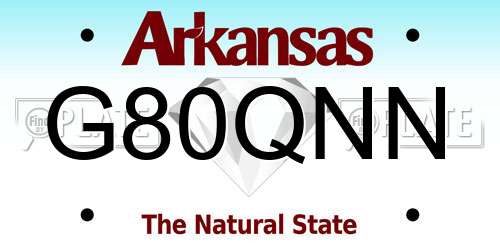 G80QNN Arkansas License Plate