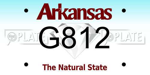 G812 Arkansas License Plate