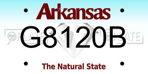 G8120B Arkansas License Plate