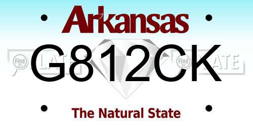 G812CK Arkansas License Plate
