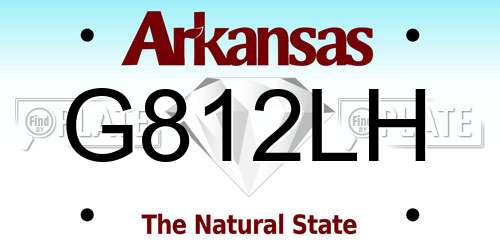 G812LH Arkansas License Plate