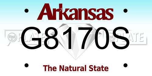 G8170S Arkansas License Plate