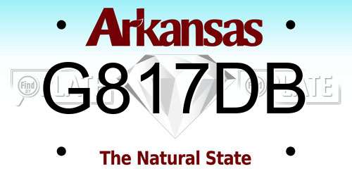 G817DB Arkansas License Plate