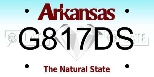 G817DS Arkansas License Plate