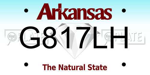 G817LH Arkansas License Plate