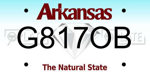 G817OB Arkansas License Plate