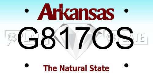 G817OS Arkansas License Plate