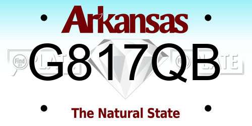 G817QB Arkansas License Plate
