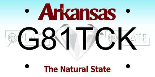 G81TCK Arkansas License Plate