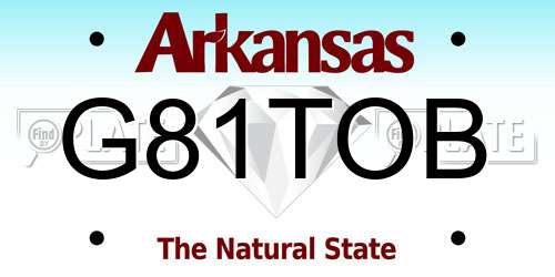 G81TOB Arkansas License Plate