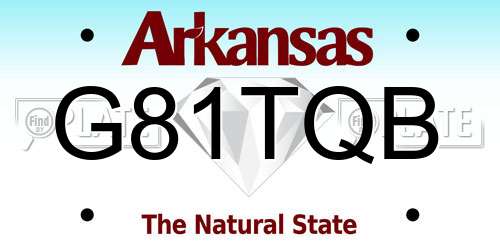 G81TQB Arkansas License Plate