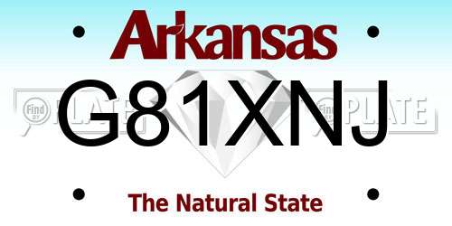 G81XNJ Arkansas License Plate