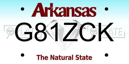 G81ZCK Arkansas License Plate