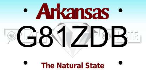 G81ZDB Arkansas License Plate