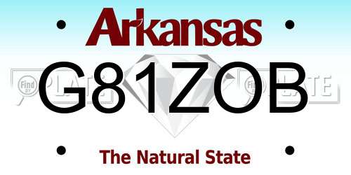 G81ZOB Arkansas License Plate