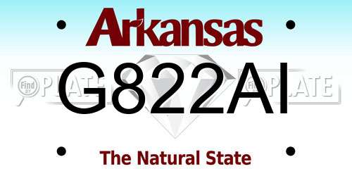 G822AI Arkansas License Plate