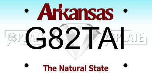 G82TAI Arkansas License Plate