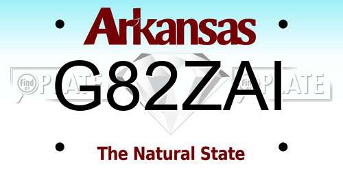 G82ZAI Arkansas License Plate