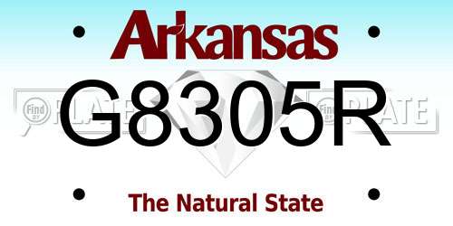 G8305R Arkansas License Plate