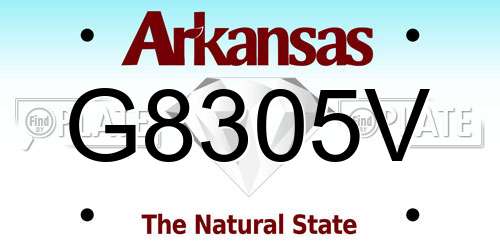 G8305V Arkansas License Plate
