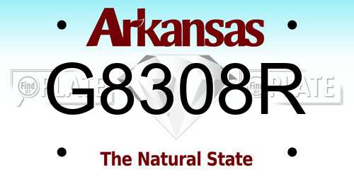 G8308R Arkansas License Plate