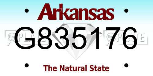 G835176 Arkansas License Plate