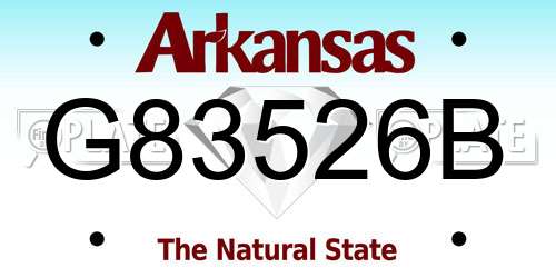 G83526B Arkansas License Plate