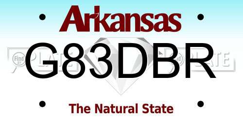 G83DBR Arkansas License Plate