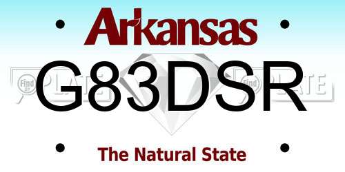 G83DSR Arkansas License Plate