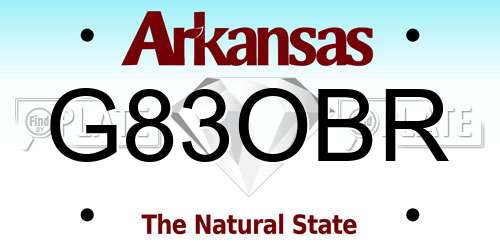 G83OBR Arkansas License Plate