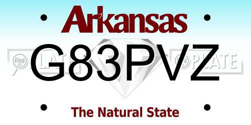 G83PVZ Arkansas License Plate