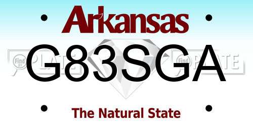 G83SGA Arkansas License Plate