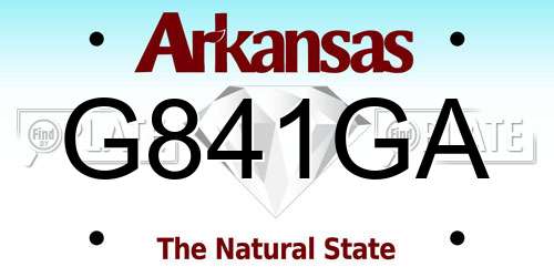 G841GA Arkansas License Plate