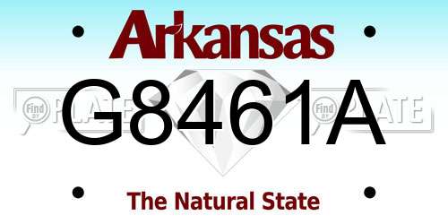 G8461A Arkansas License Plate