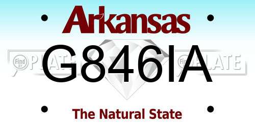 G846IA Arkansas License Plate