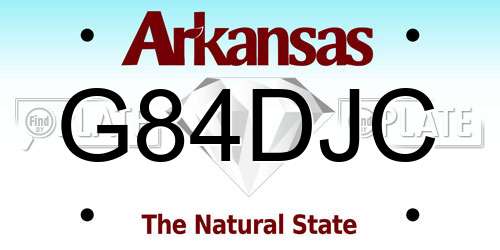 G84DJC Arkansas License Plate