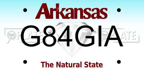 G84GIA Arkansas License Plate