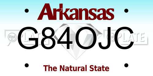 G84OJC Arkansas License Plate