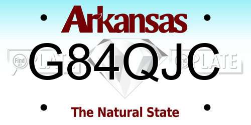 G84QJC Arkansas License Plate