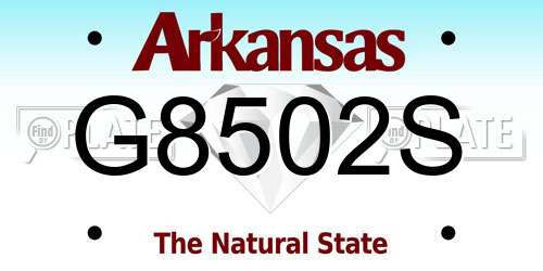G8502S Arkansas License Plate