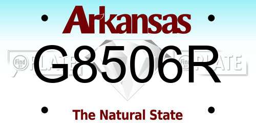 G8506R Arkansas License Plate