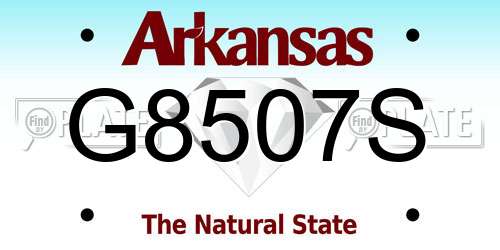 G8507S Arkansas License Plate