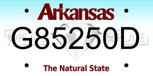 G85250D Arkansas License Plate